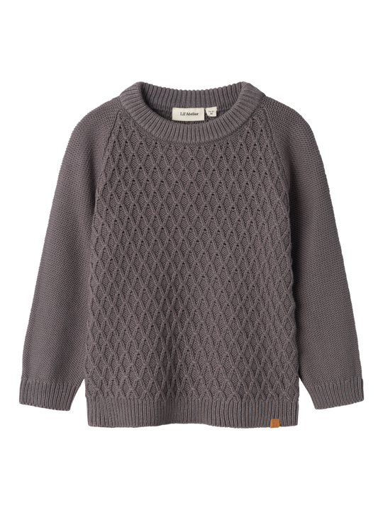 Lil' Atelier MINI TOBIE LS KNIT - Pewter