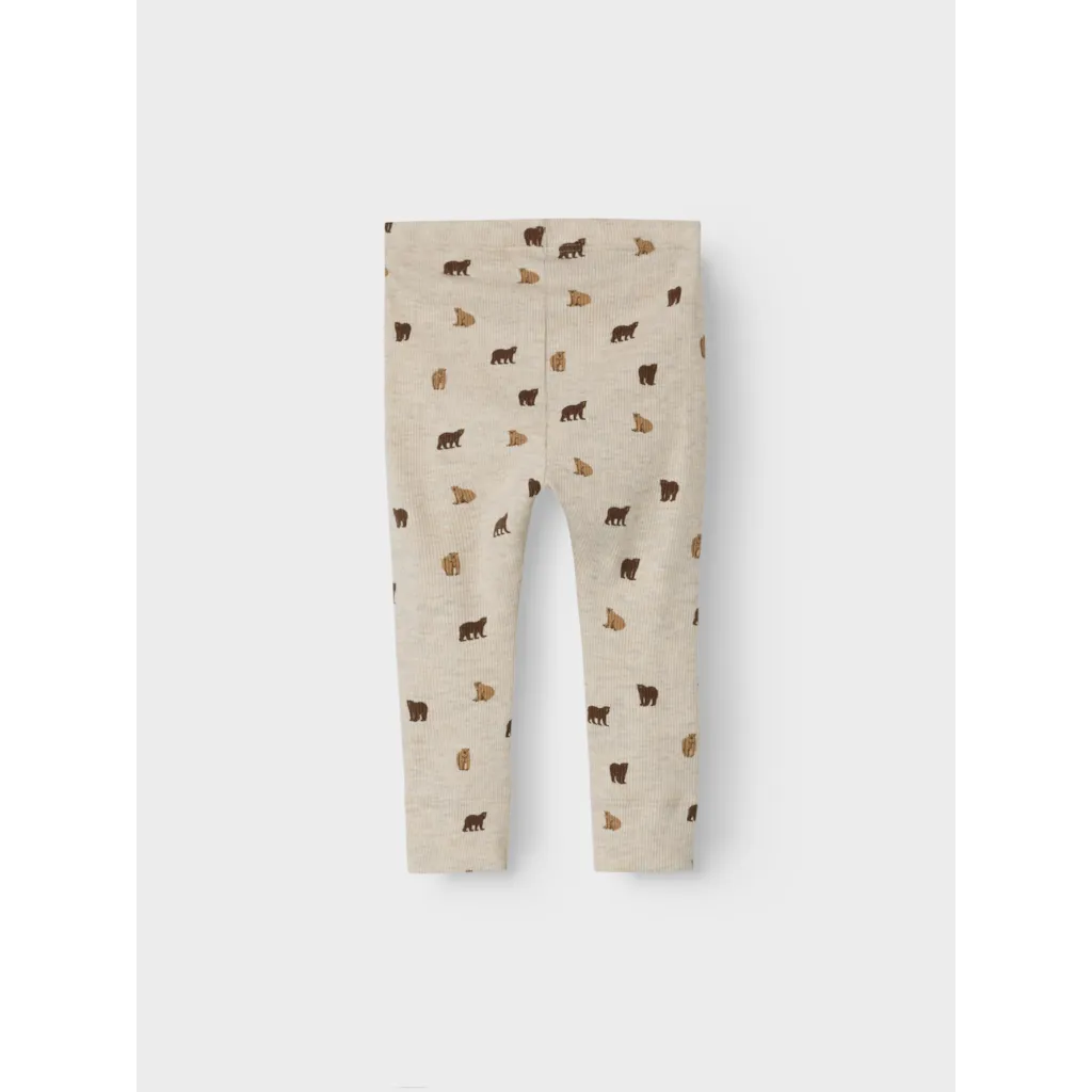 name it baby DABU LEGGING - Peyote Melange Bear