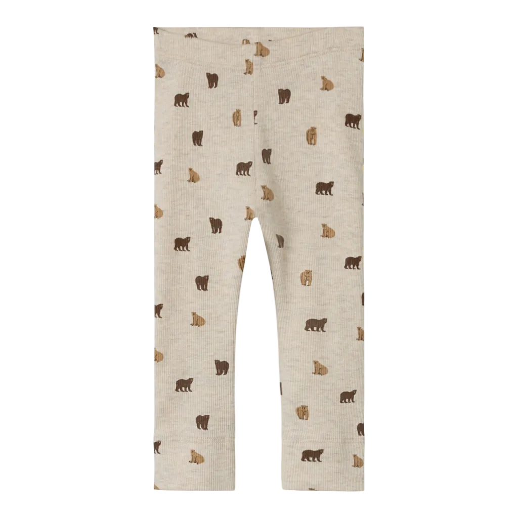 name it baby DABU LEGGING - Peyote Melange Bear