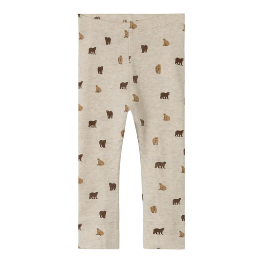 name it baby DABU LEGGING - Peyote Melange Bear