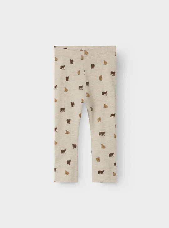 name it baby DABU LEGGING - Peyote Melange Bear