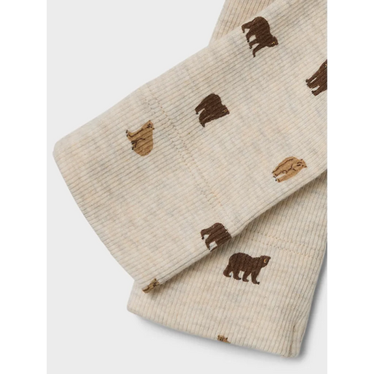 name it baby DABU LEGGING - Peyote Melange Bear