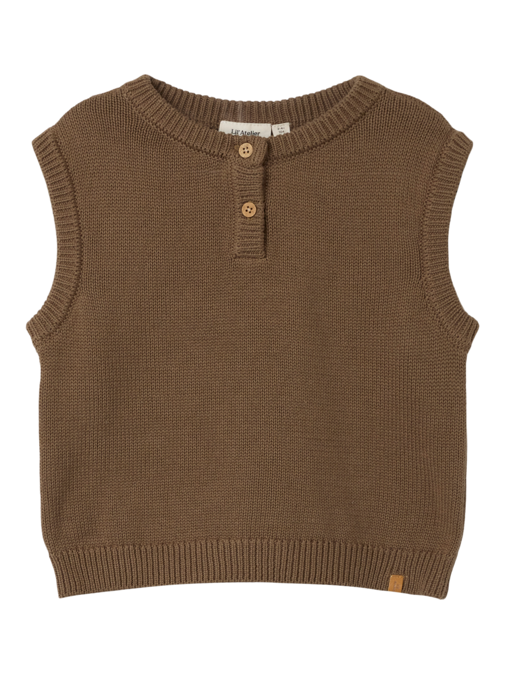 Lil' Atelier MINI RAMLO LOOSE SHORT KNIT VEST - Shitake