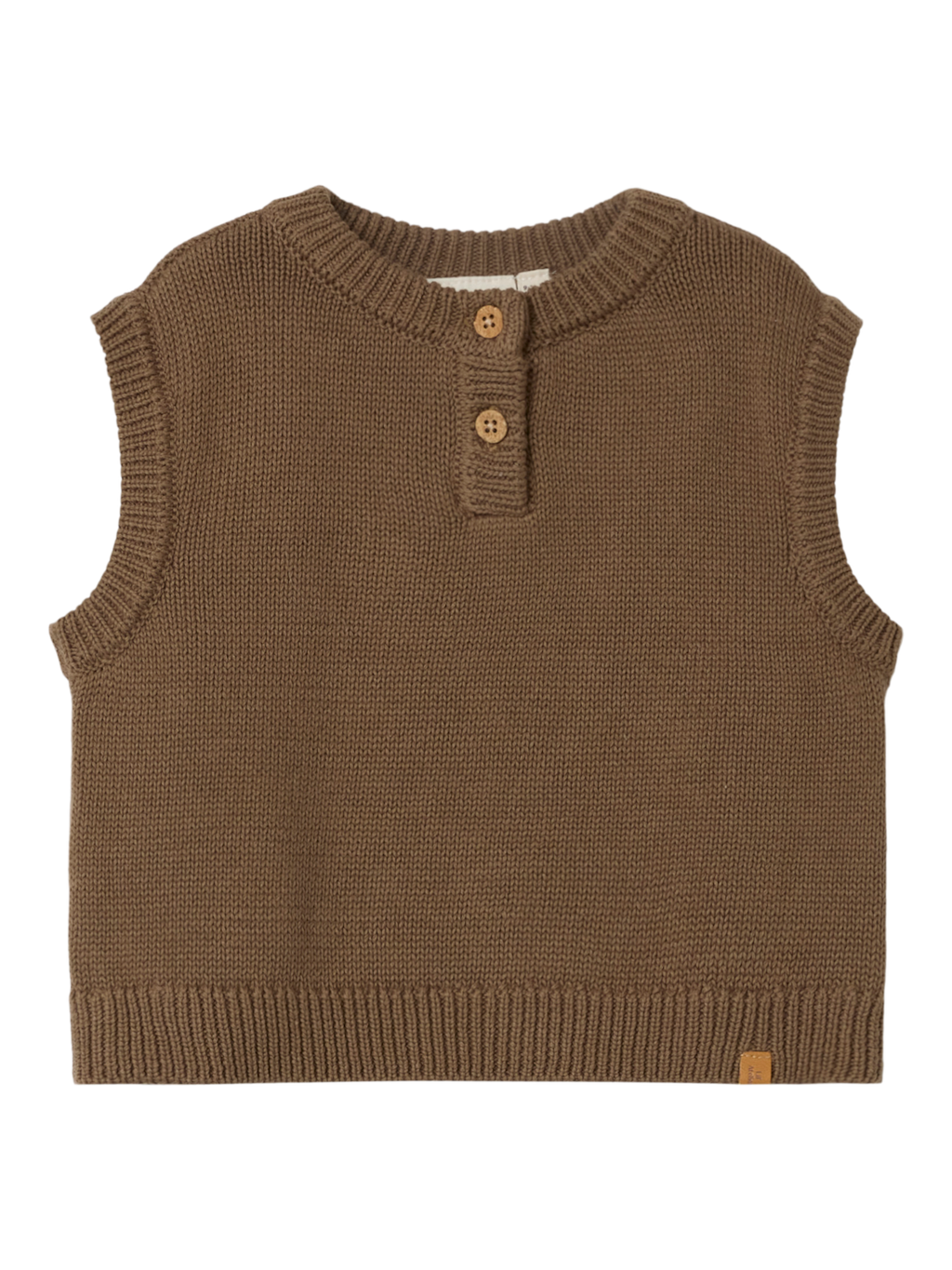 Lil' Atelier BABY RAMLO LOOSE SHORT KNIT VEST - Shitake