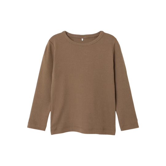 name it mini NOE LS SLIM TOP - Walnut