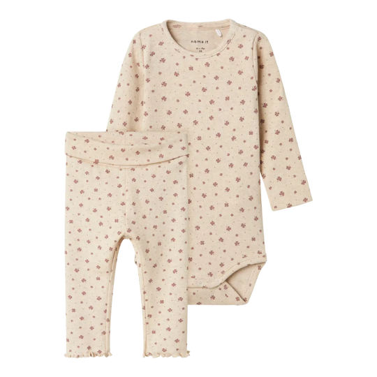 name it baby NOELLA LS SLIM BODY/LEGGING SET - Peyote Melange