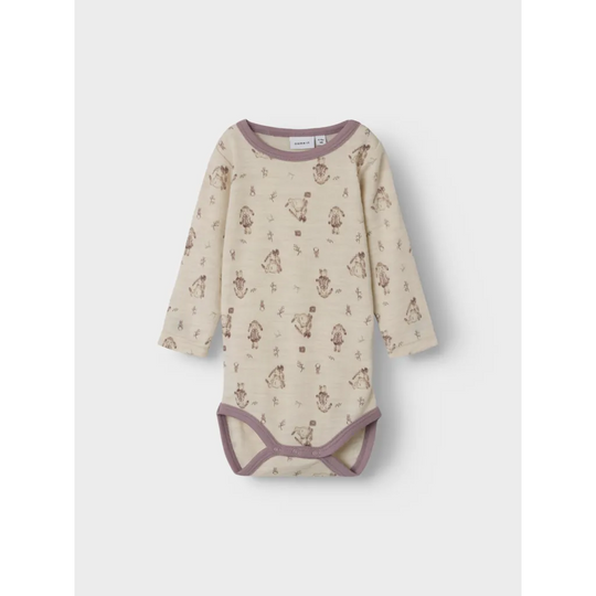 name it baby WILLOS WOOL LS BODY - Peyote Melange