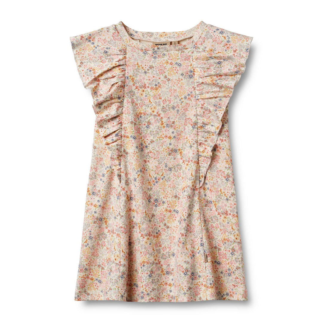 Wheat Main Jersey Dress Ruffle Shirley - Bright flowers