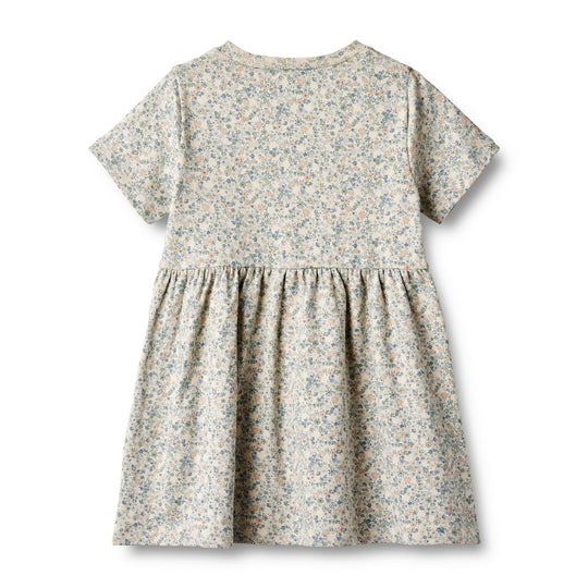 Wheat Jersey Dress S/S Anna - Sandshell Mini Flowers - Torgunns Barneklær AS
