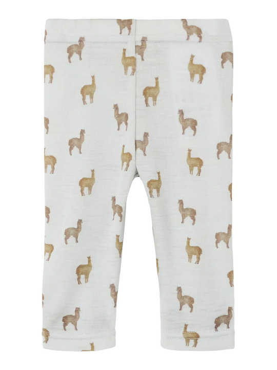 Lil' Atelier Baby NOEL NOR WOOL SLIM LEGGING - Gray Dawn | LAMA - Torgunns Barneklær AS