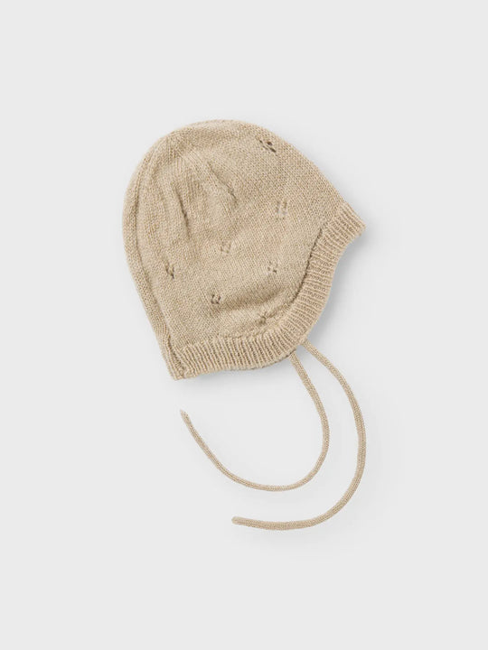 Lil' Atelier Baby WOOL NALIO KNIT HAT - Safari - Torgunns Barneklær AS