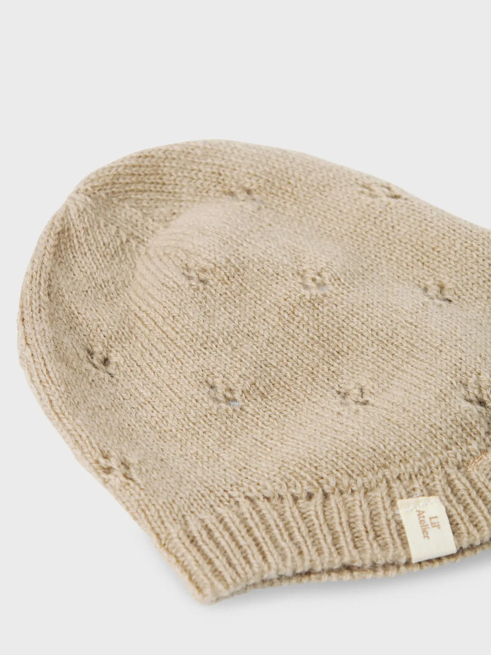 Lil' Atelier Baby WOOL NALIO KNIT HAT - Safari - Torgunns Barneklær AS