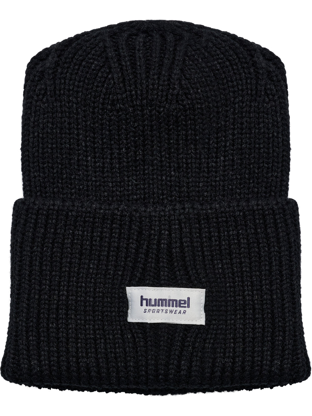 hummel hmlJR HEAVY RIB KNIT BEANIE - BLACK - Torgunns Barneklær AS