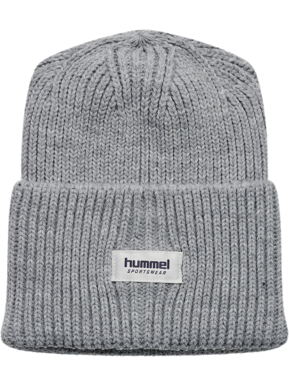 hummel hmlJR HEAVY RIB KNIT BEANIE - GREY MELANGE - Torgunns Barneklær AS