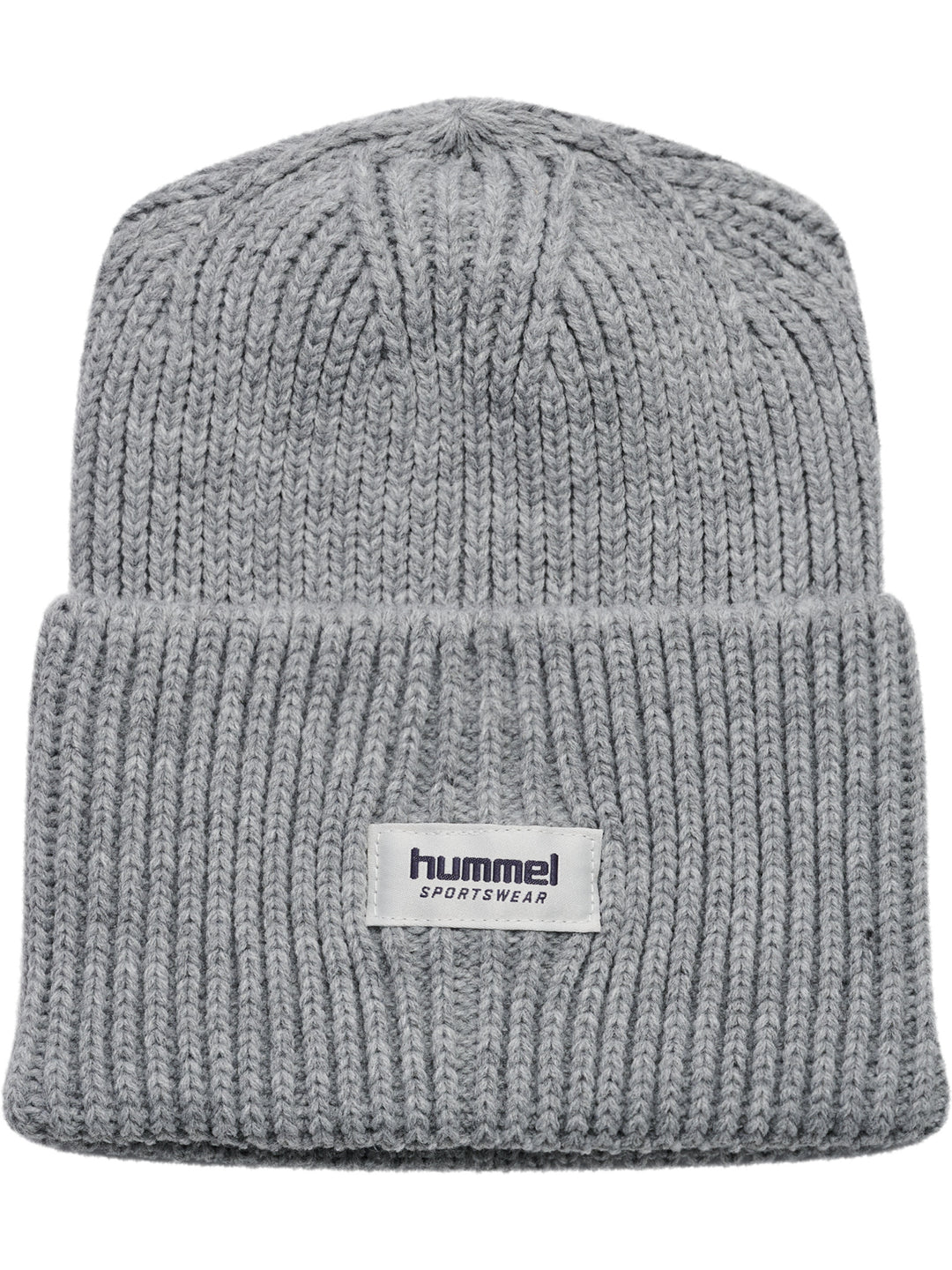 hummel hmlJR HEAVY RIB KNIT BEANIE - GREY MELANGE - Torgunns Barneklær AS