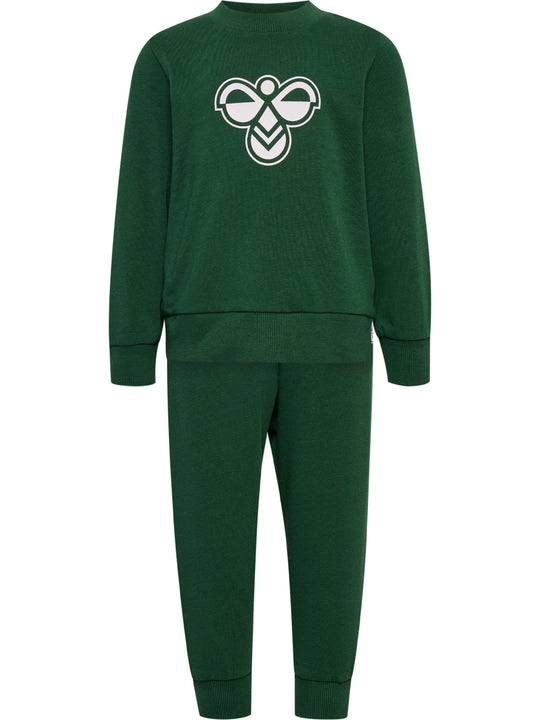 hummel MINI JERSEY CREWSUIT BEE - DARK GREEN - Torgunns Barneklær AS