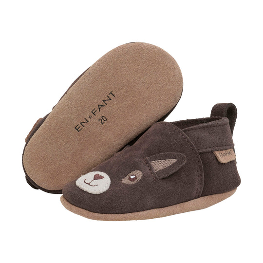 En Fant Slippers Suede Animal - Chocolate Brown