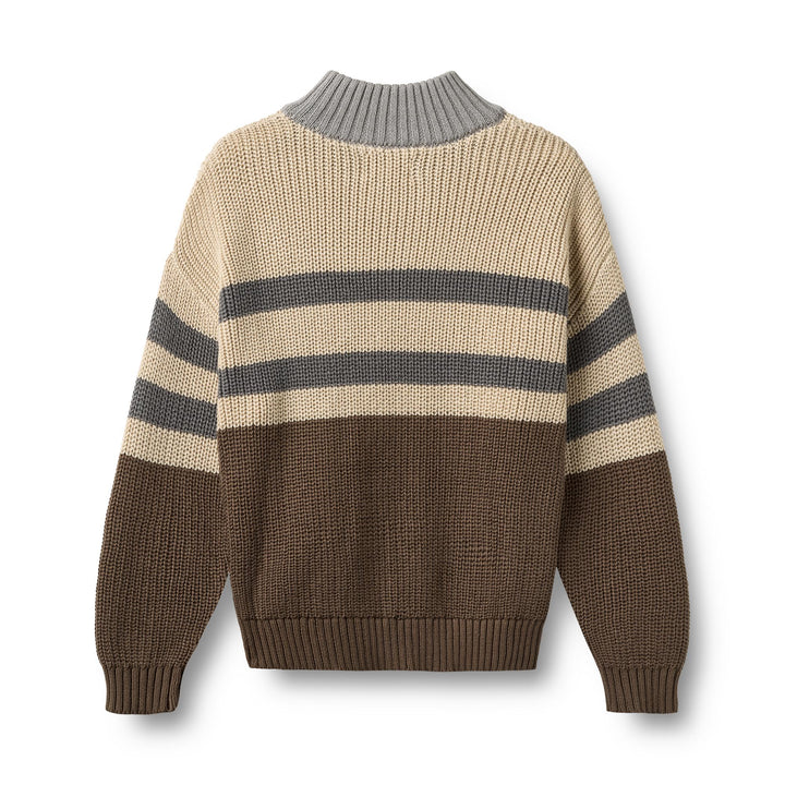 Wheat | Half zip Jumper L/S Simo - Dry Wood