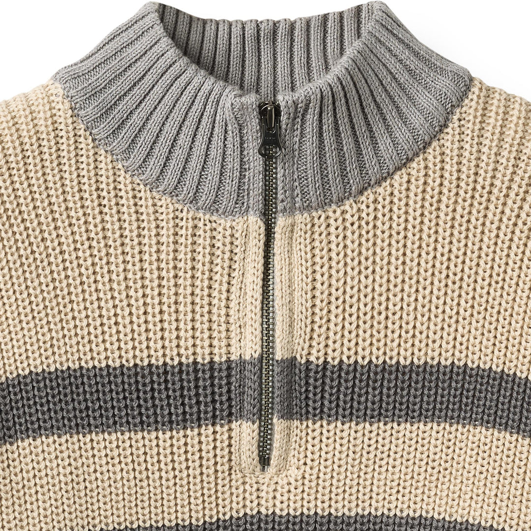 Wheat | Half zip Jumper L/S Simo - Dry Wood