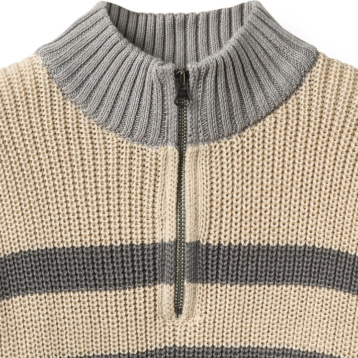 Wheat | Half zip Jumper L/S Simo - Dry Wood