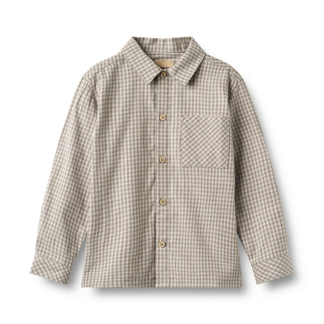 Wheat Main Shirt L/S Oscar - Greybrown Check