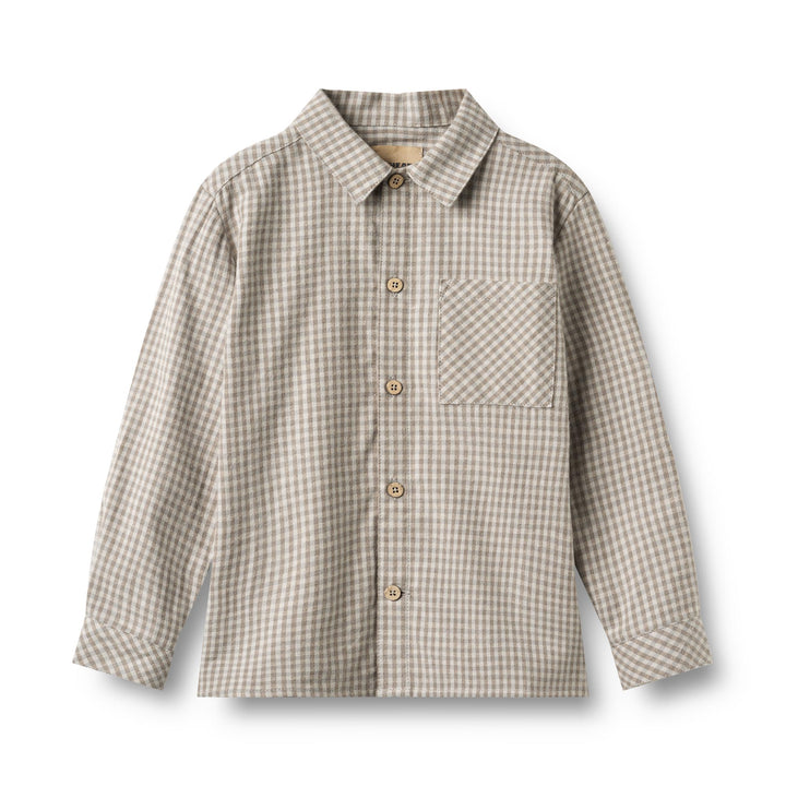 Wheat Main Shirt L/S Oscar - Greybrown Check