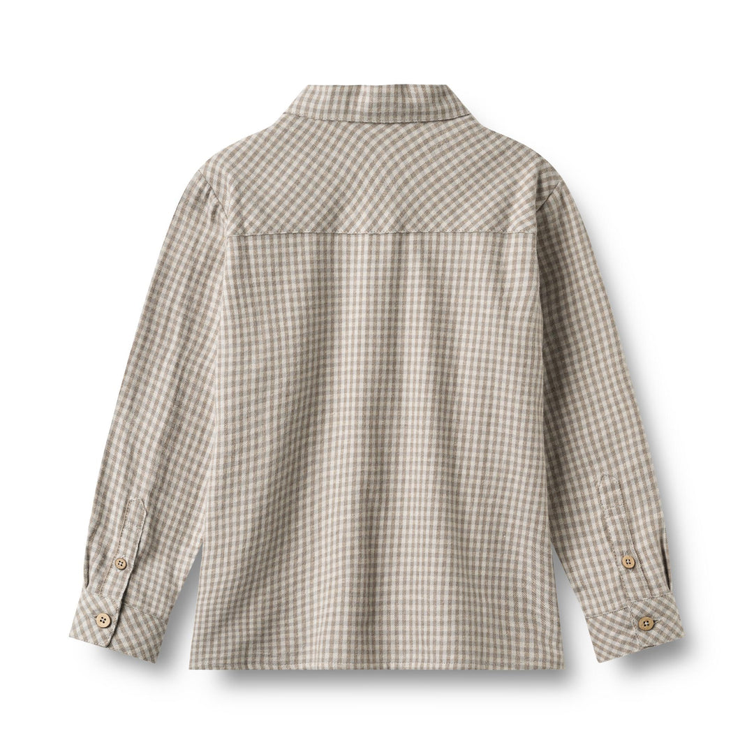 Wheat Main Shirt L/S Oscar - Greybrown Check