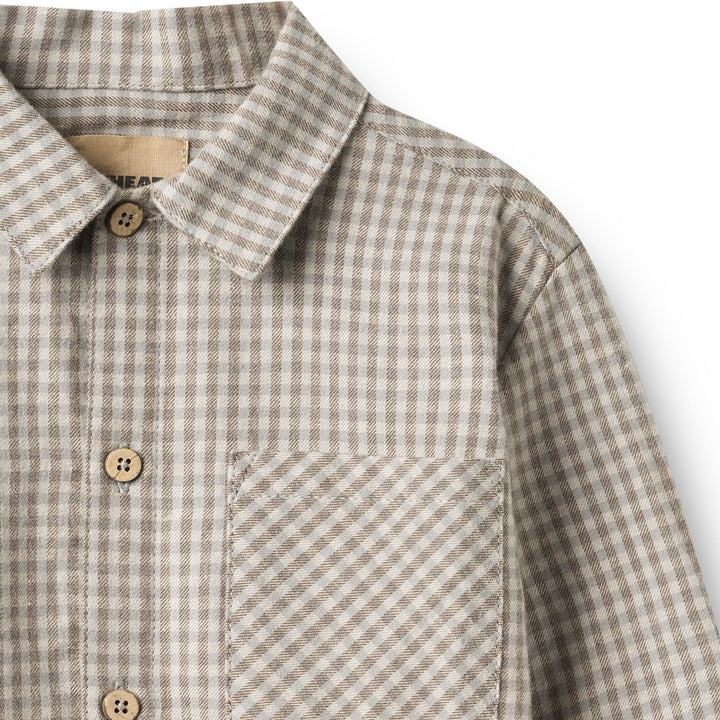 Wheat Main Shirt L/S Oscar - Greybrown Check