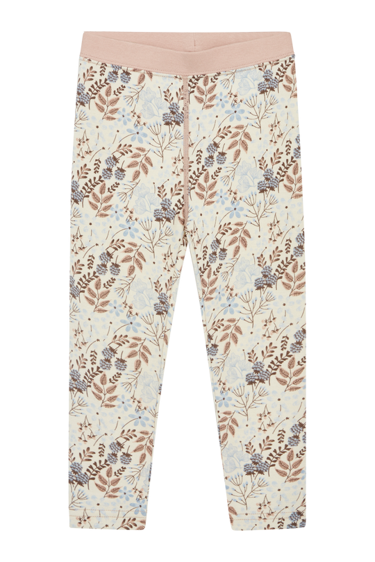 Hust & Claire Ull/Bambus | Laki Leggings m/Blomsterprint - Cloud blue