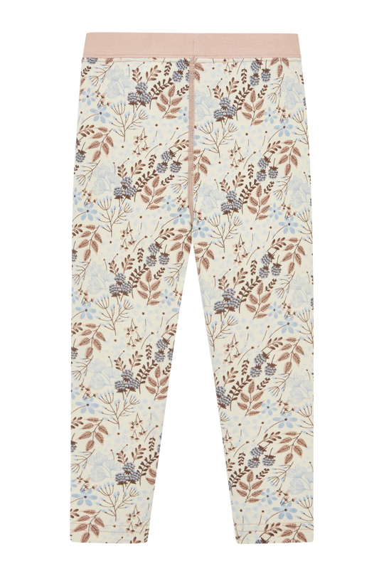 Hust & Claire Ull/Bambus | Laki Leggings m/Blomsterprint - Cloud blue