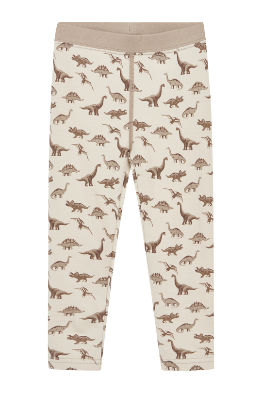 Hust & Claire Ull/Bambus | Laki Leggings m/Dinosaurer - Mocha