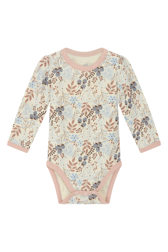 Hust & Claire Ull/Bambus | Badia Body m/Blomsterprint - Cloud Blue