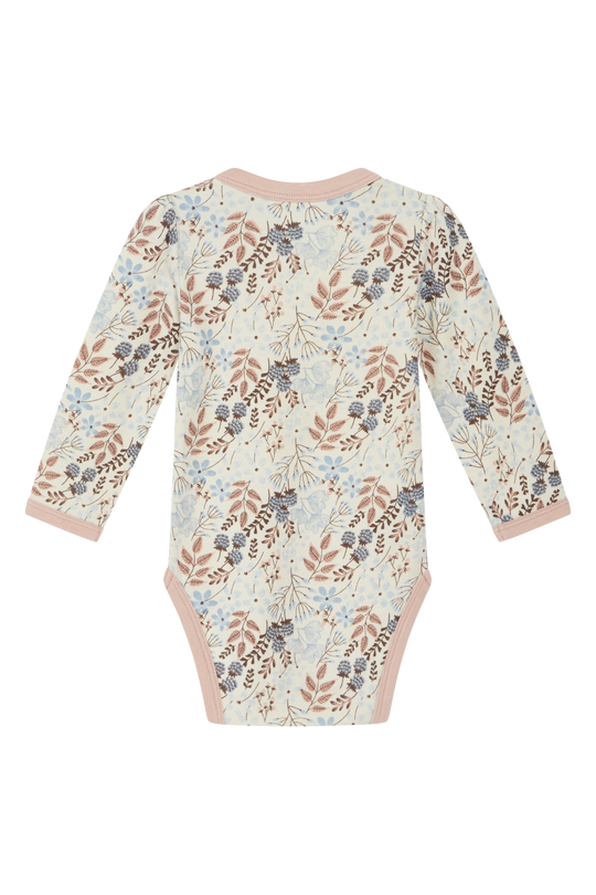 Hust & Claire Ull/Bambus | Badia Body m/Blomsterprint - Cloud Blue