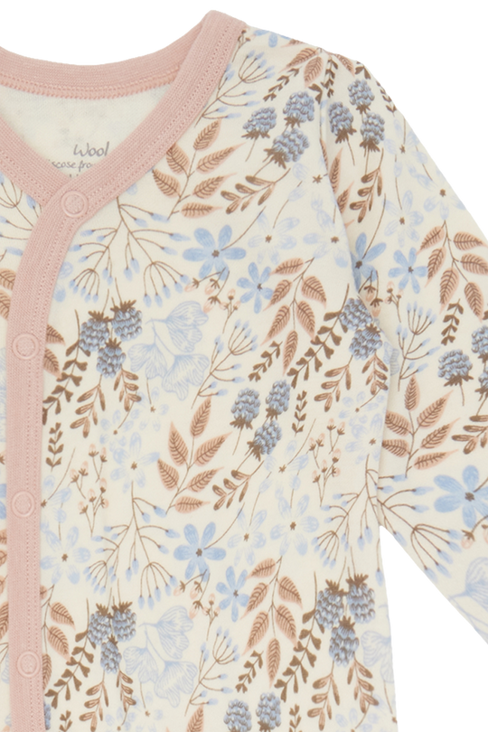 Hust & Claire Ull/Bambus | Manu Heldress m/Blomsterprint - Cloud blue