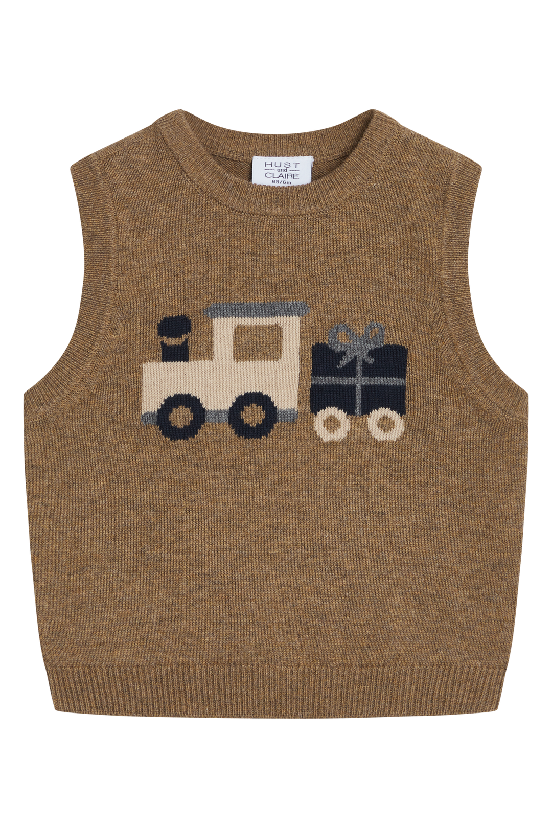 Hust & Claire PERRY Strikkevest - Coffee melange