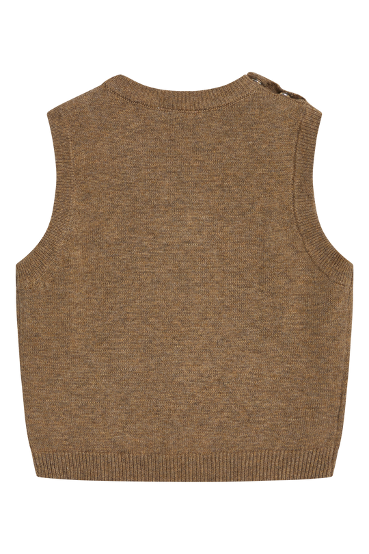 Hust & Claire PERRY Strikkevest - Coffee melange