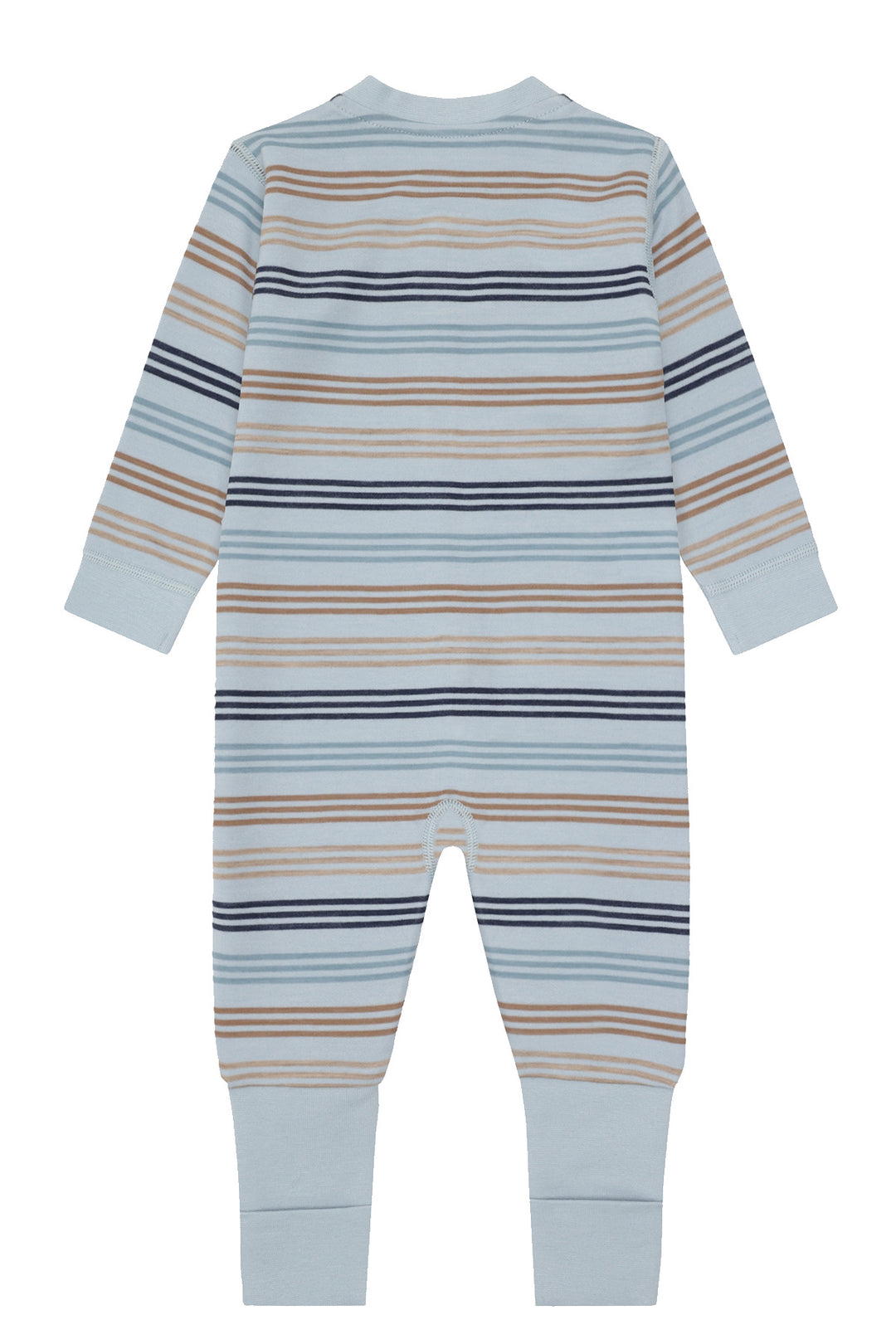 Hust &amp; Claire | Manu Zip 3 Stripes Pysj Ull/Bambus – Baby Blue