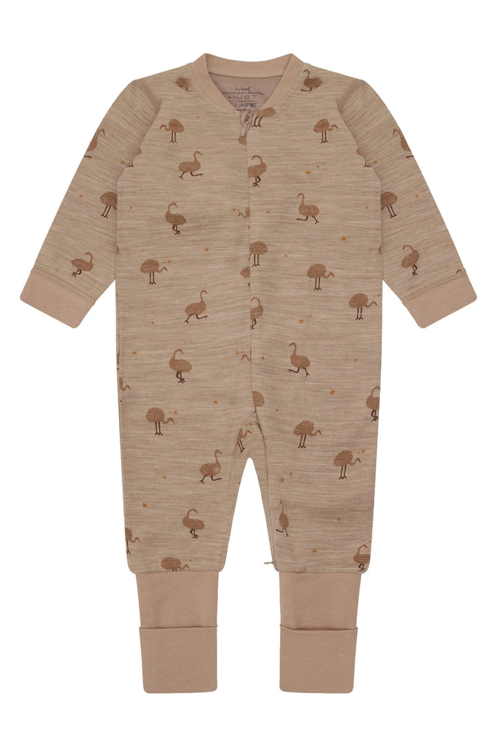 Hust &amp; Claire | Manu Zip Ostrich Pysj Ull/Bambus – Biscuit