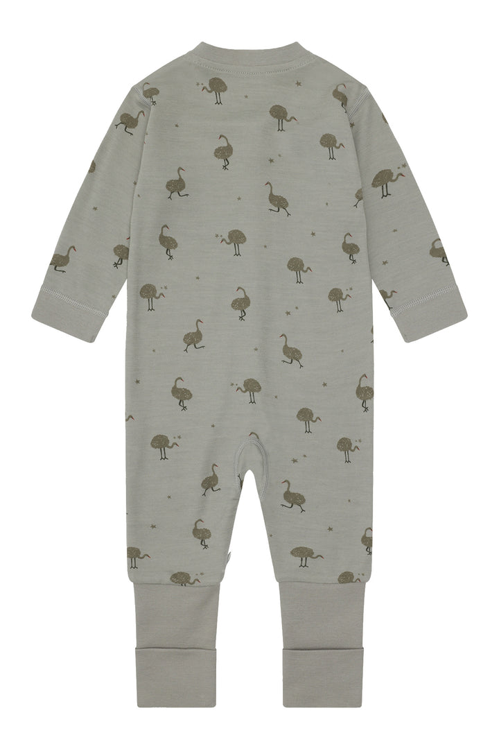 Hust &amp; Claire | Manu Zip Ostrich Pysj Ull/Bambus – Forest Fog