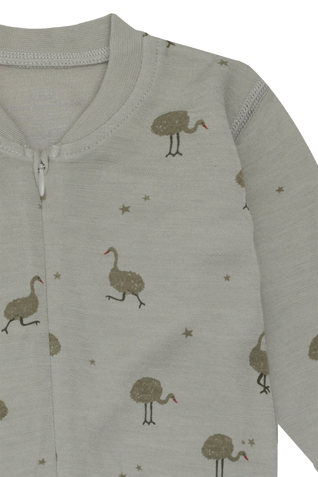 Hust &amp; Claire | Manu Zip Ostrich Pysj Ull/Bambus – Forest Fog
