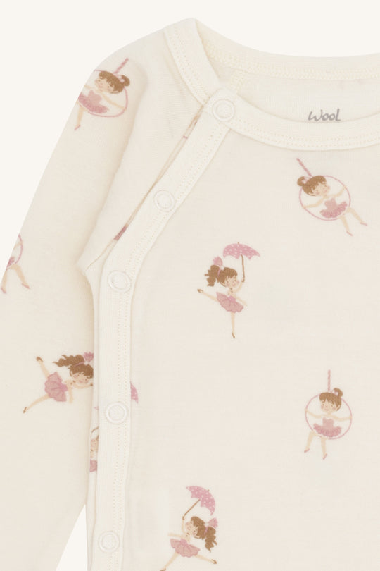 Hust & Claire | Ull/Bambus | Baloo Wrap Line Dancer - Offwhite - Torgunns Barneklær AS