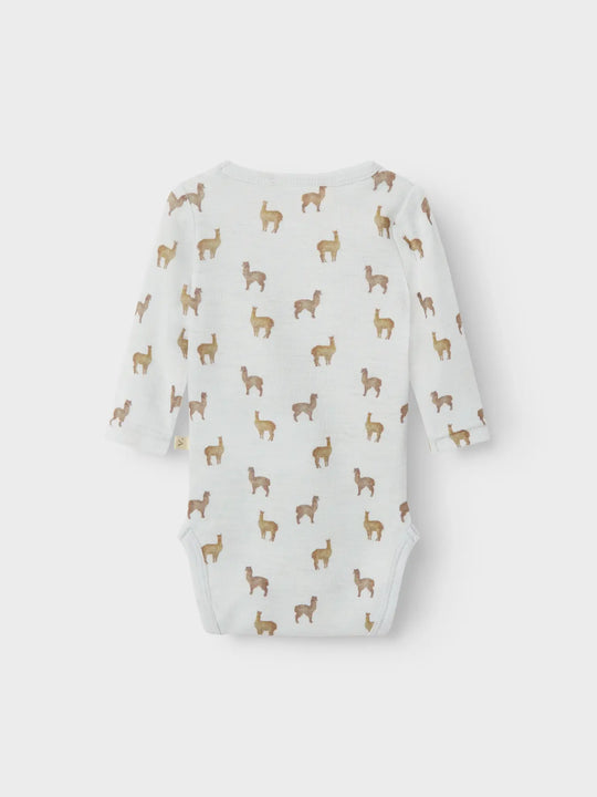 Lil' Atelier Baby NOEL NOR WOOL LS SLIM BODY - Gray Dawn | LAMA - Torgunns Barneklær AS