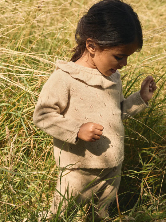 Lil' Atelier Mini WOOL NALIO KNIT PANT - Safari Melange - Torgunns Barneklær AS