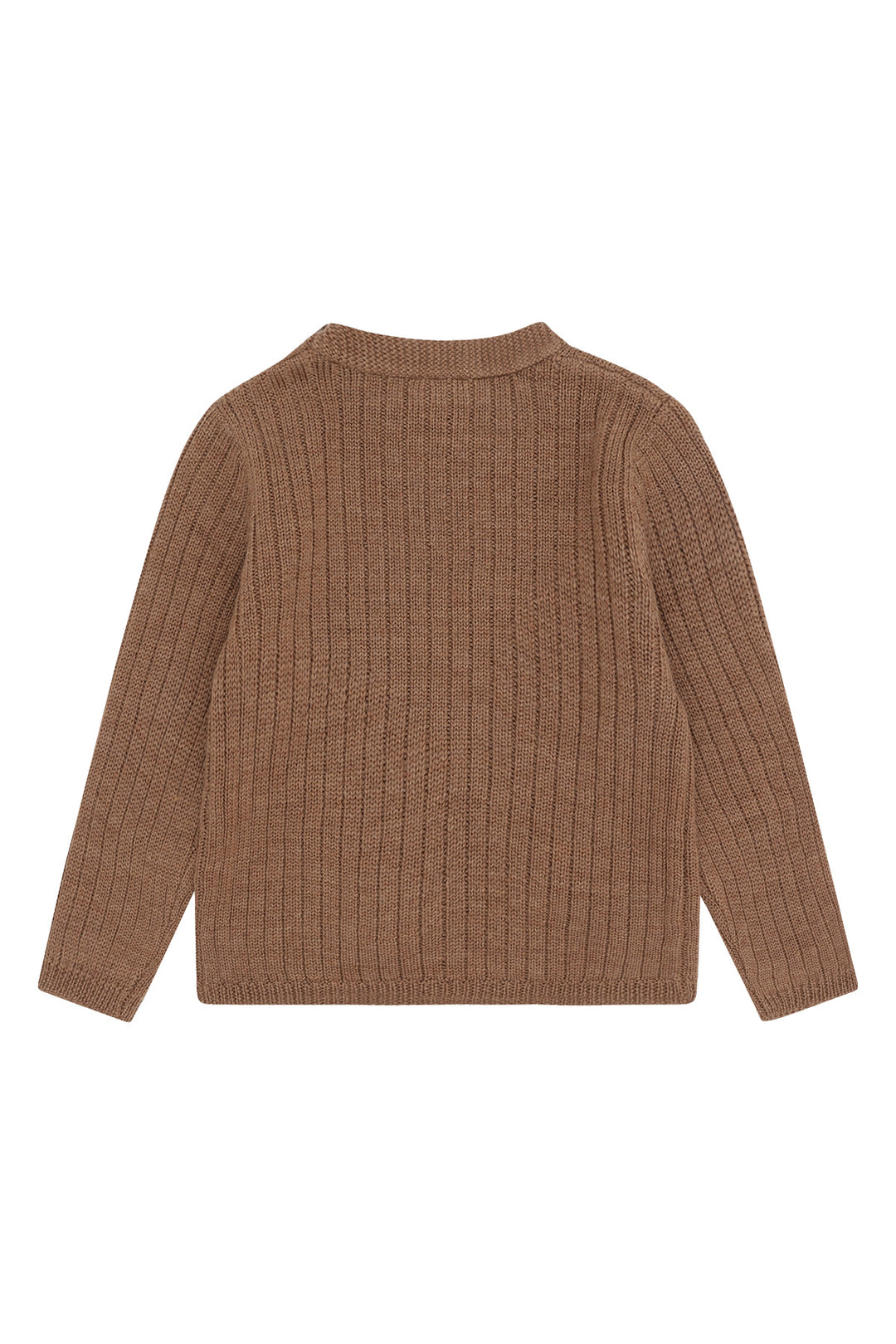 Hust &amp; Claire | Pil Ribb Strikket Ullgenser – Coca Mocha