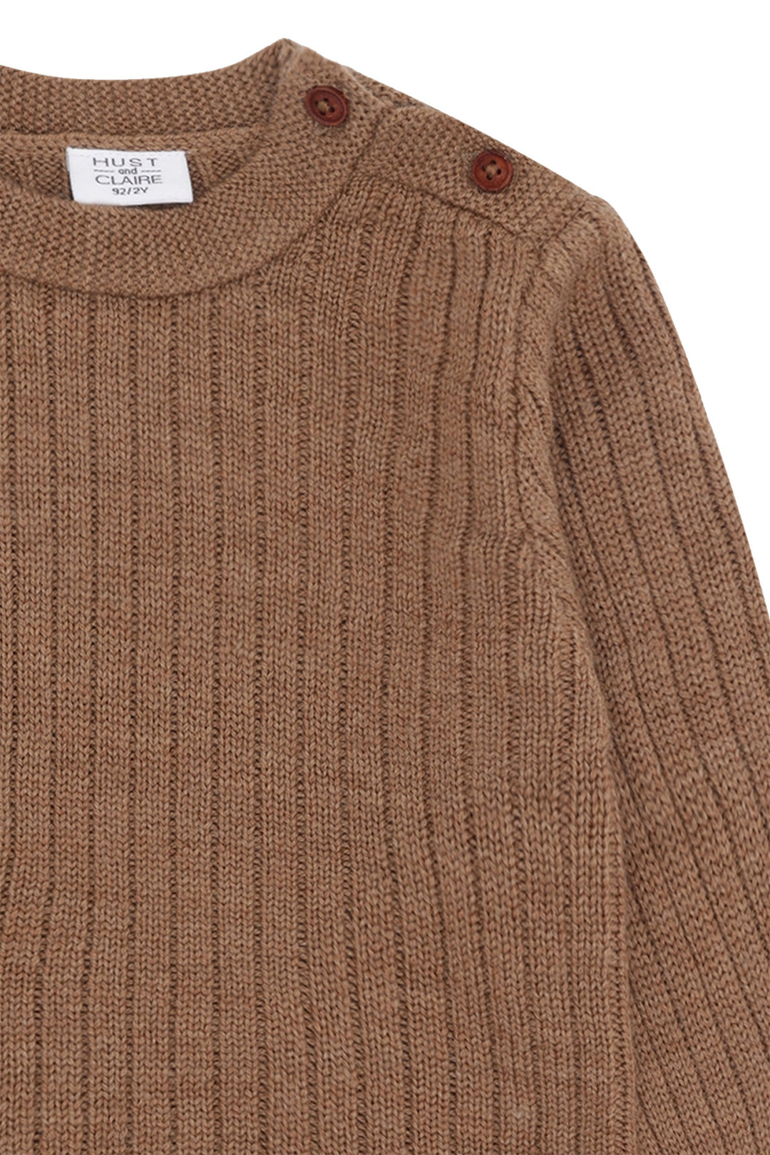 Hust &amp; Claire | Pil Ribb Strikket Ullgenser – Coca Mocha