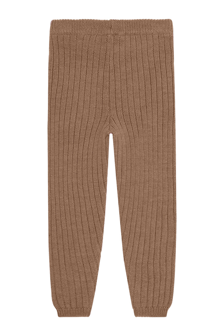 Hust &amp; Claire | Lui Wool Rib Leggings 100% Ull – Coca Mocha