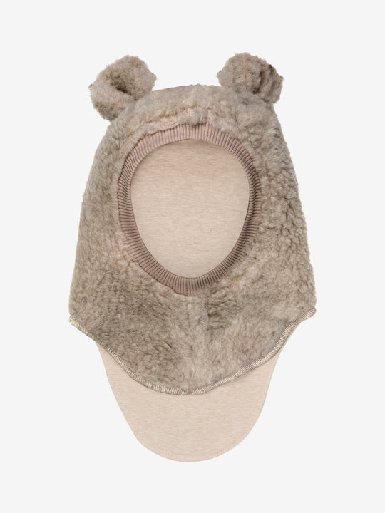 HUTTEliHUT | Balaclava Ears Wool Teddy - Camel Melange