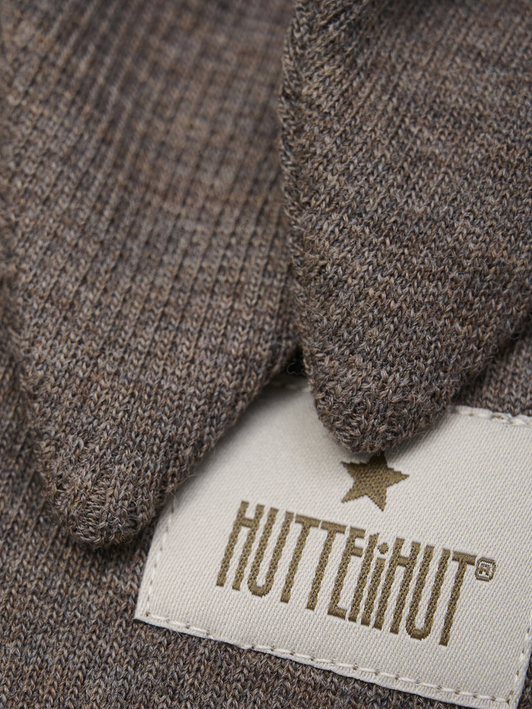HUTTEliHUT | Balaclava Ears Wool Rib - Brown Melange