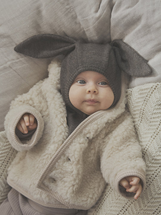 HUTTEliHUT | Balaclava Ears Wool Rib - Brown Melange