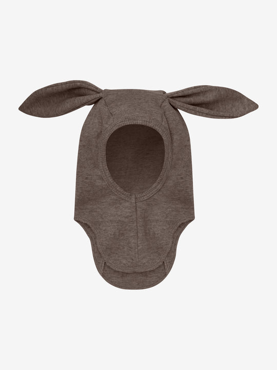 HUTTEliHUT | Balaclava Ears Wool Rib - Brown Melange